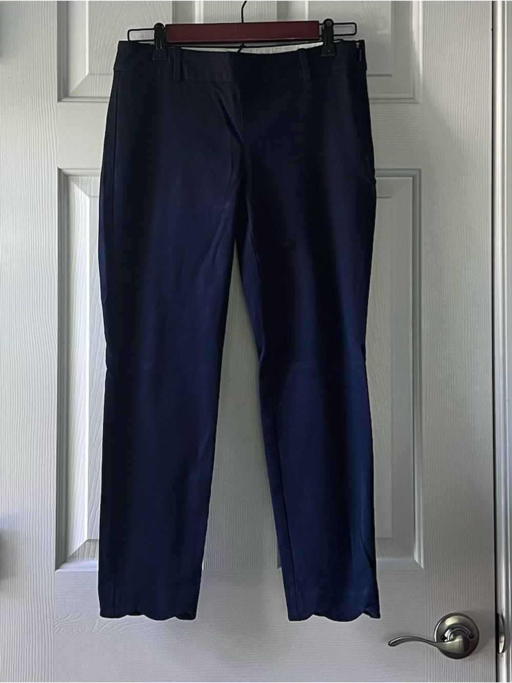 J. By J. Crew Navy Capris with Scalloped Ankle